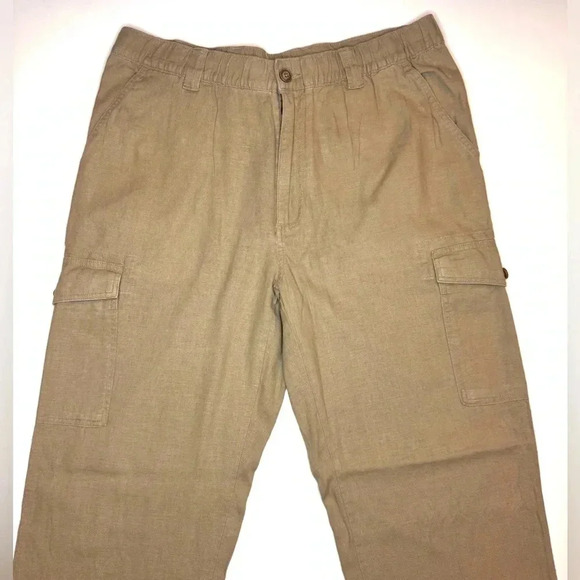 Roundtree & Yorke men’s Cargo Linen Pants Size- 38 x 32 - Picture 2 of 8
